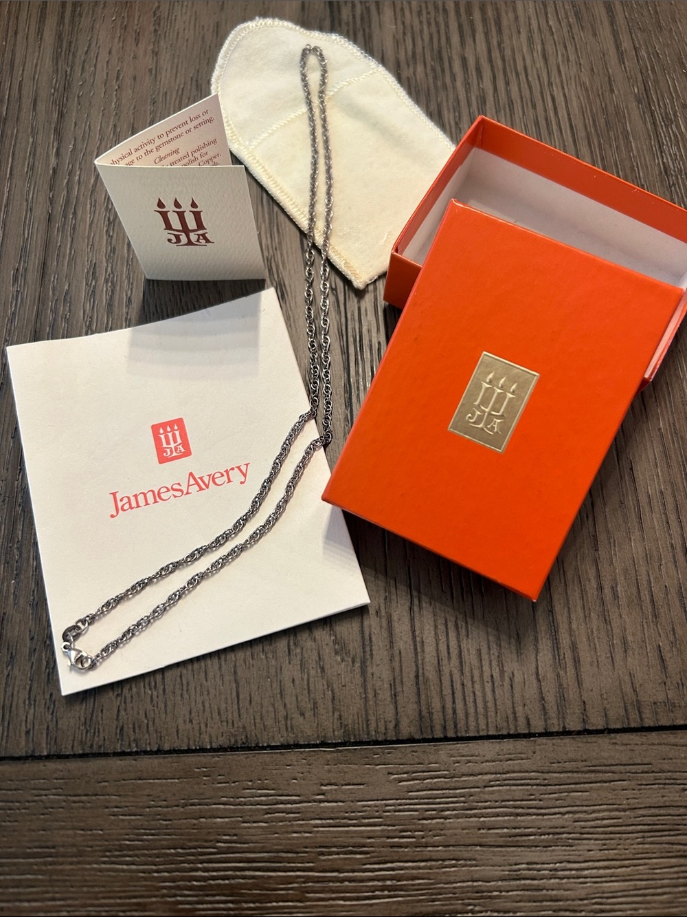 James Avery⭐️NWT⭐️Sterling Silver Medium Rope 20” Chain Necklace Lobster Clasp